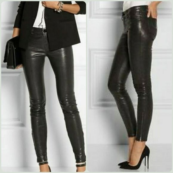 J Brand Pants - J Brand L8001 Super-Skinny Mid-Rise Leathe…